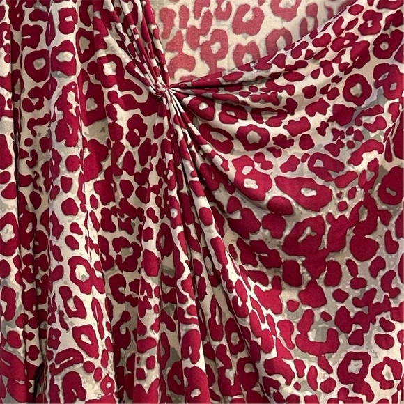 Kenar Women's M Fuchsia Leopard Print 3/4 Sleeve Blouse - Picture 4 of 8